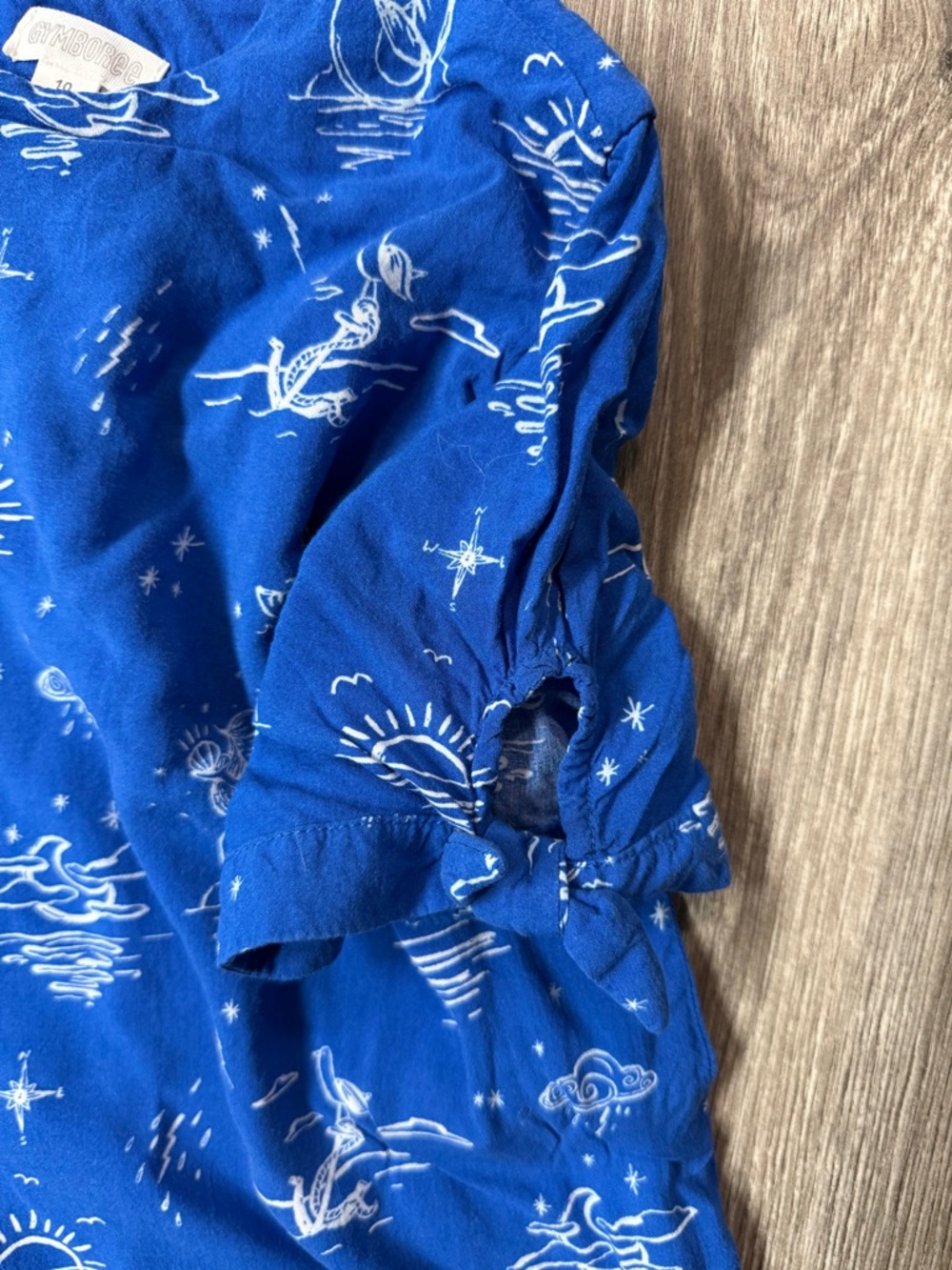 Gymboree Royal Blue Nautical Short Sleeve Tiered Dress Spring Size 10 - Picture 2 of 6